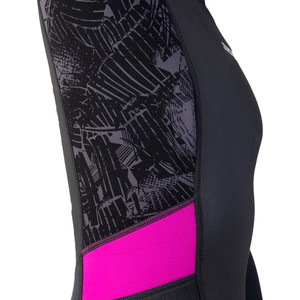 2024 Gul Womens Response 3/2mm Back Zip Long Sleeve Shorty Wetsuit RE4318-C1 - Jet / Broken Palm
